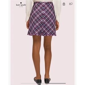 Kate spade sz 0 skirt purple plaid tweet luxury designer clueless 90's